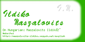 ildiko maszalovits business card